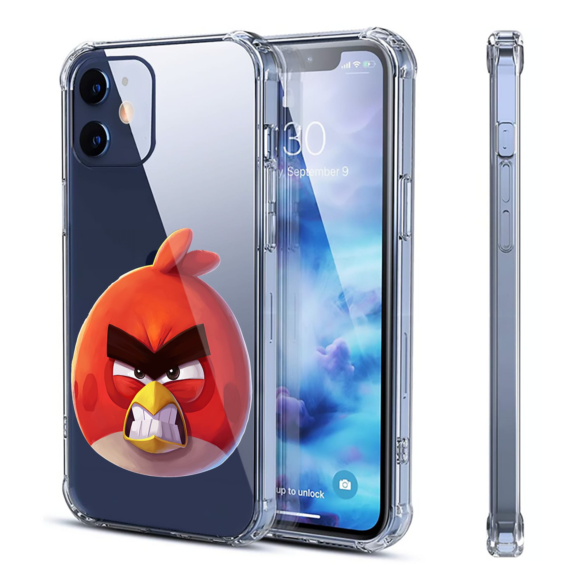 （画像用） Angry Birds アングリーバード 【iPhone 12シリーズ対応】透明スマホケース（クリアソフトケース）